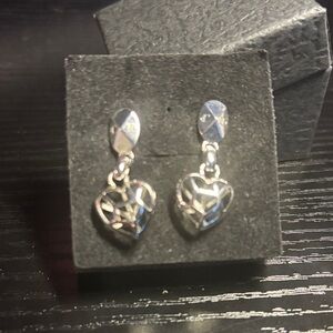 Dior Silver Heart Earrings